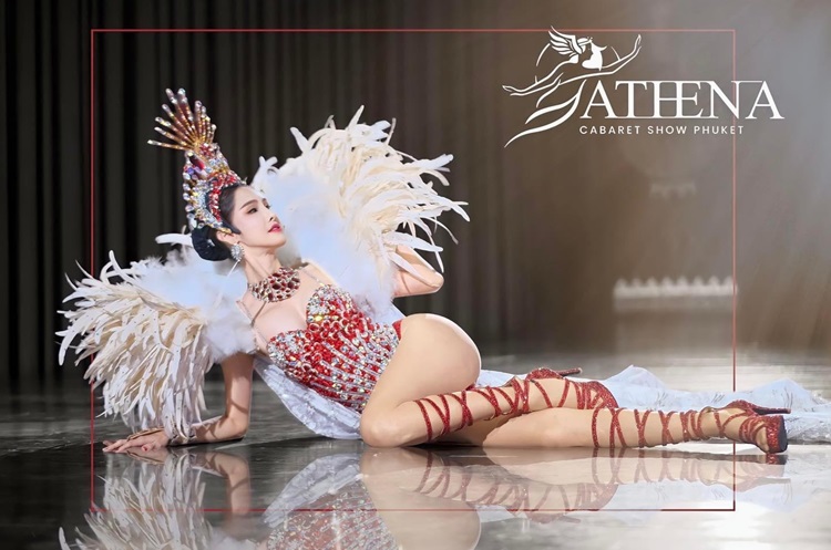 An elegant dancer on stage at the Athena Cabaret show in Phuket