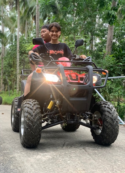 Enjoying a ride on an ATV in the countryside