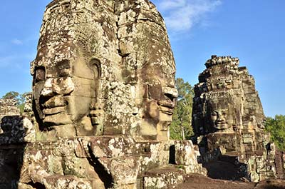 One of the face towers at the Bayon