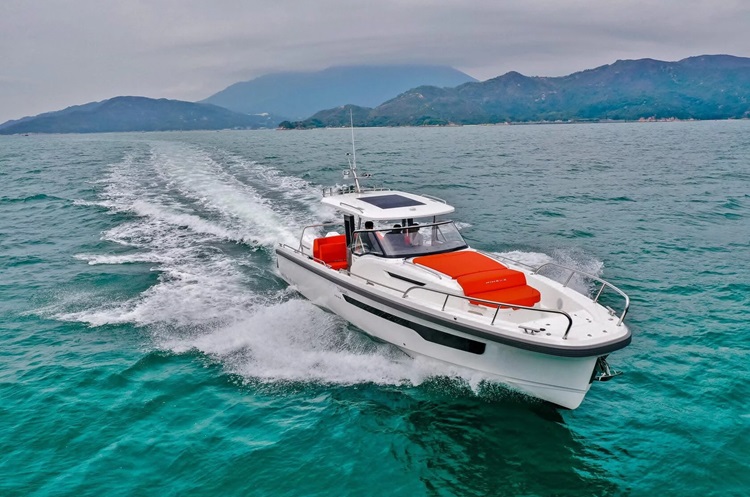 The luxury yacht cruising the Gulf of Thailand near Hua Hin