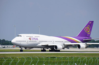 Boeing passenger jet at Don Muang Airport Bangkok