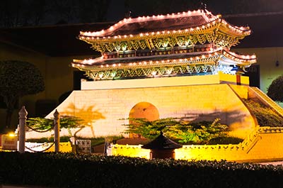 A scaled down model of a famous temple in China