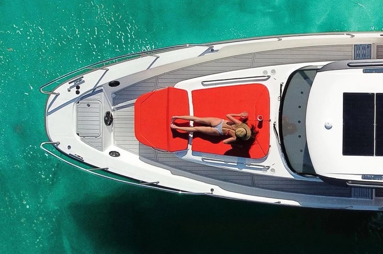 Sunbathing on deck